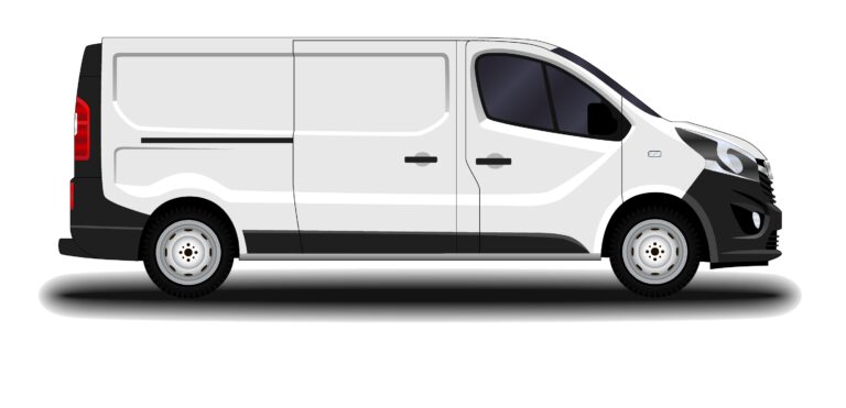 Side View of Medium Van